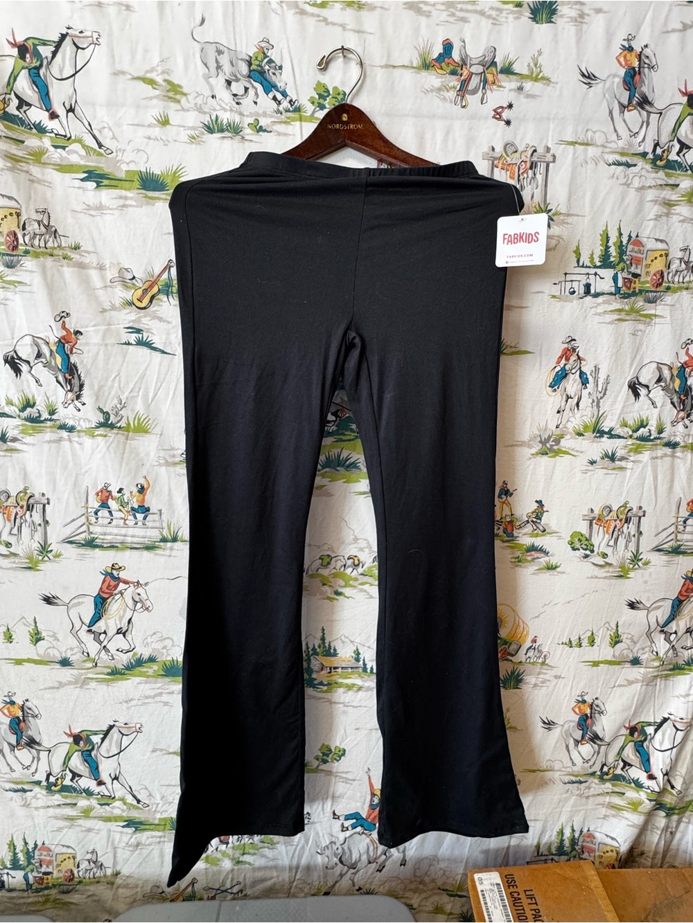 NWT fabkids Black Kids Leggings - Stretch Bootcut - size xl 14-16